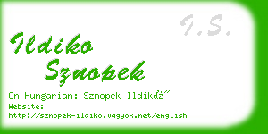 ildiko sznopek business card